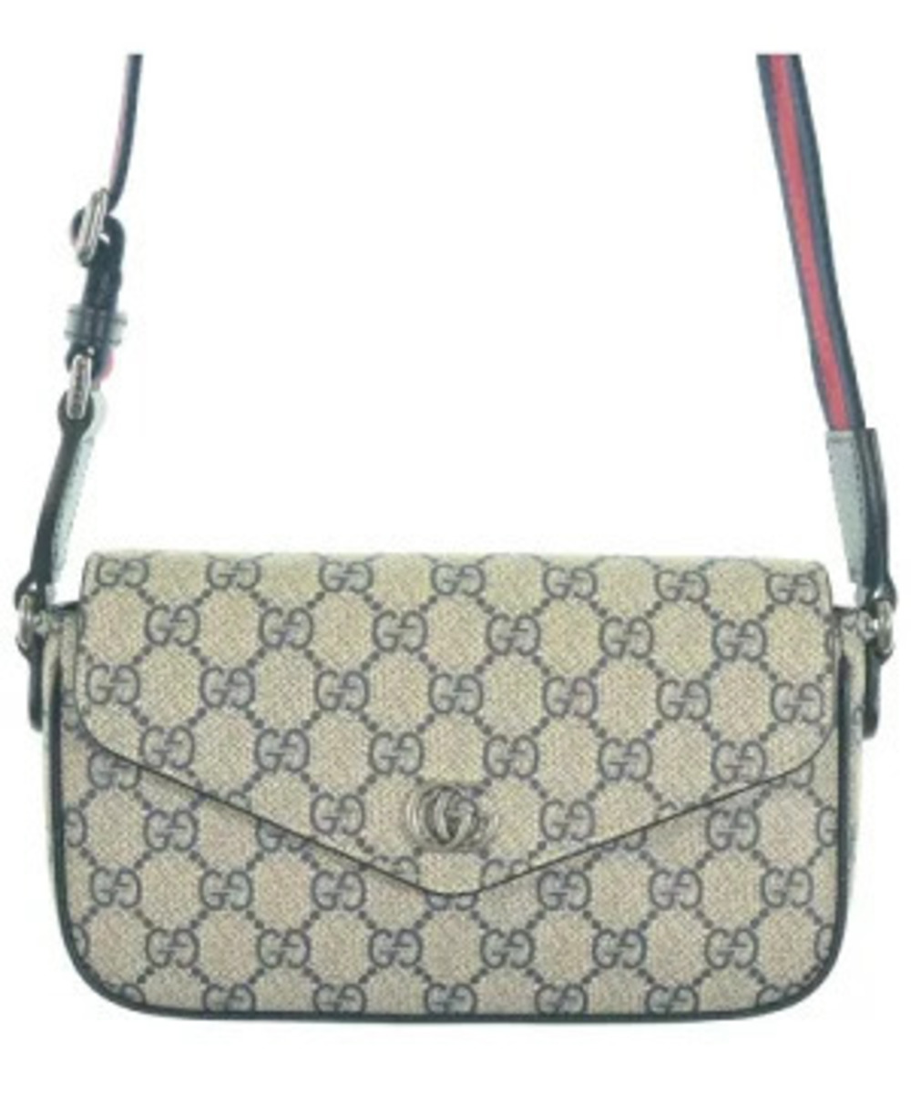 Gucci GG Canvas Envelope Shoulder Bag Gray White